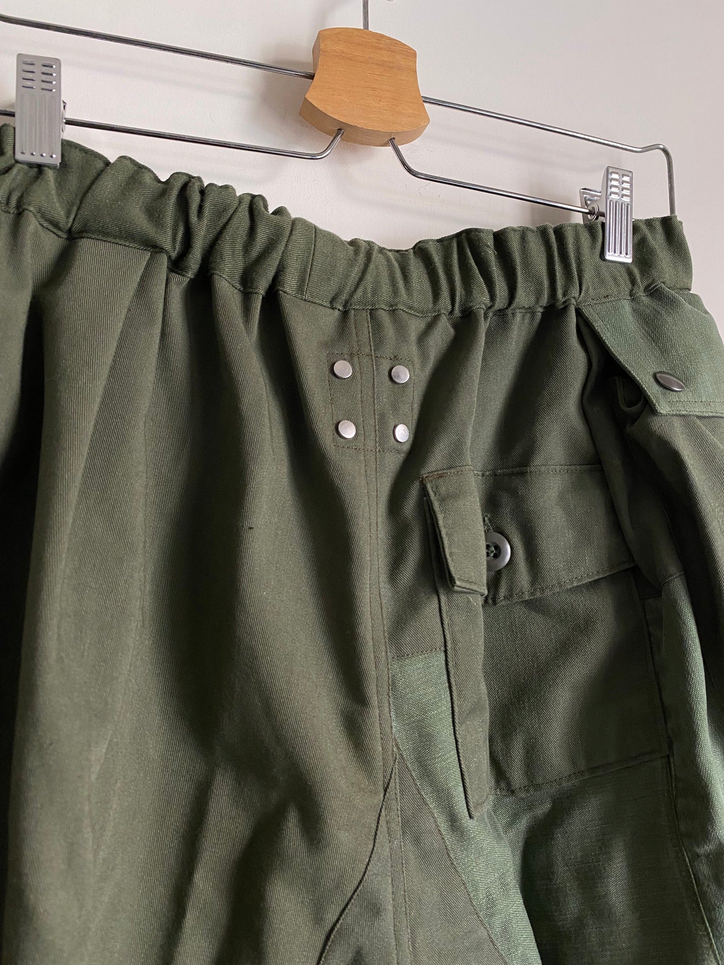 Asymmetrical Crop Cargo Trousers Collaboration with hlvtc