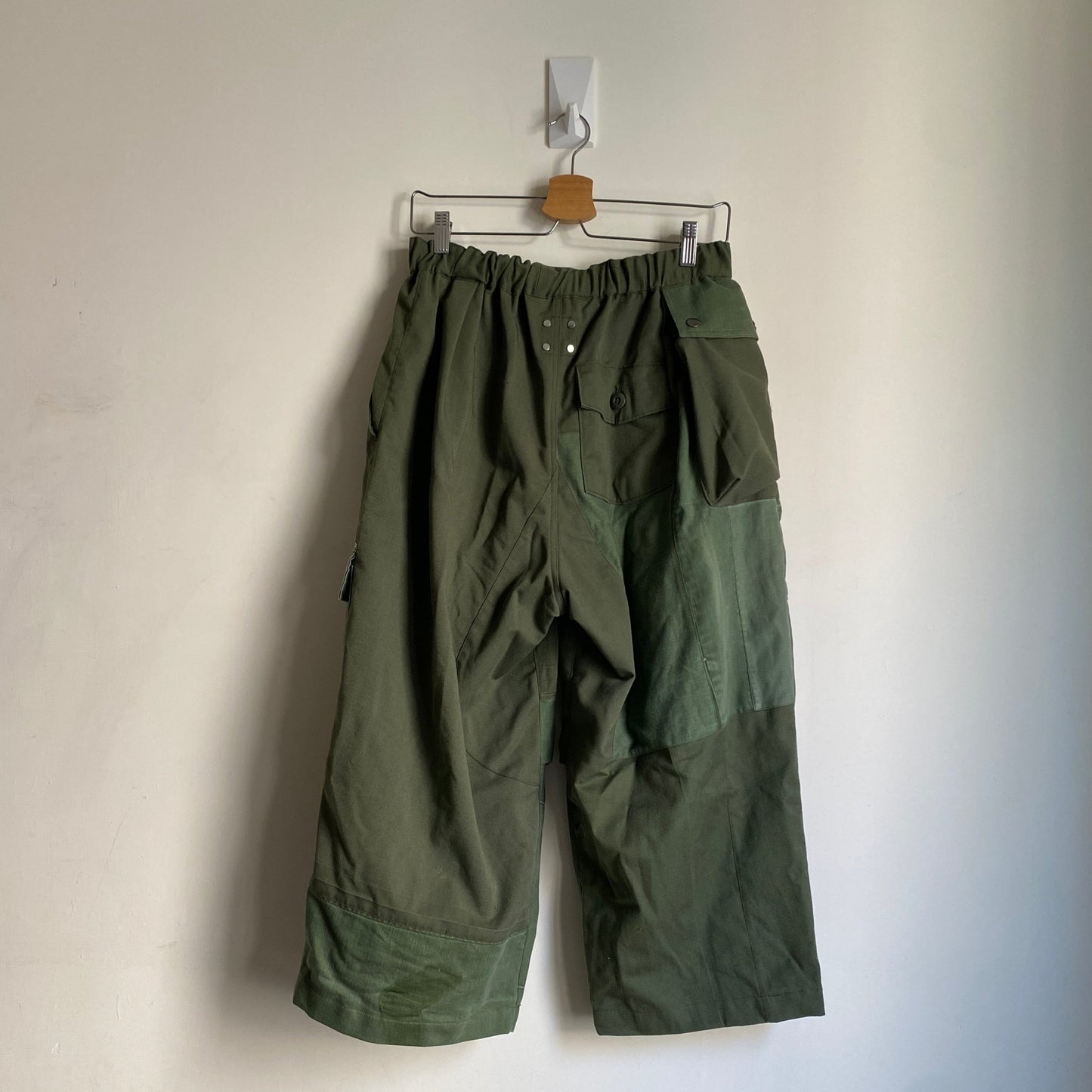 Asymmetrical Crop Cargo Trousers Collaboration with hlvtc