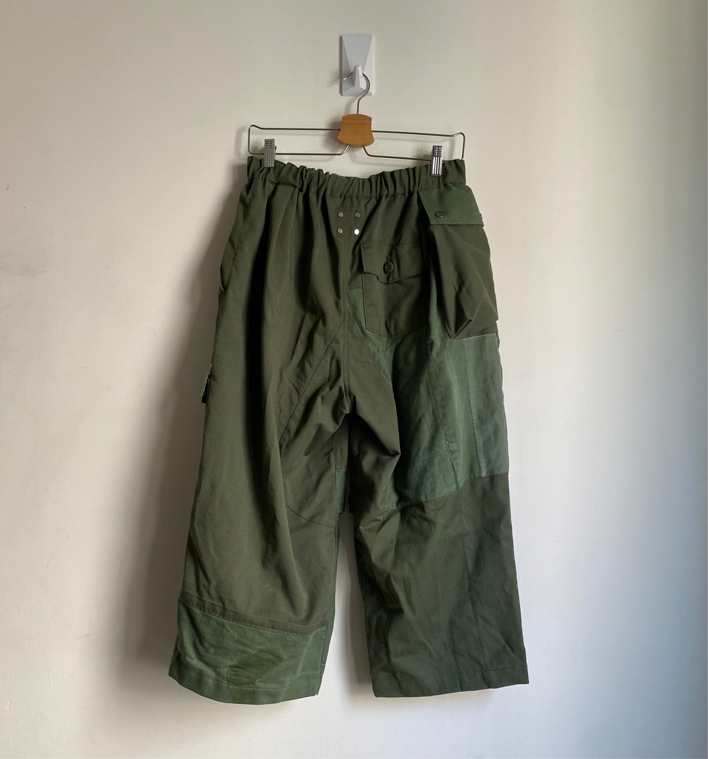 Asymmetrical Crop Cargo Trousers Collaboration with hlvtc