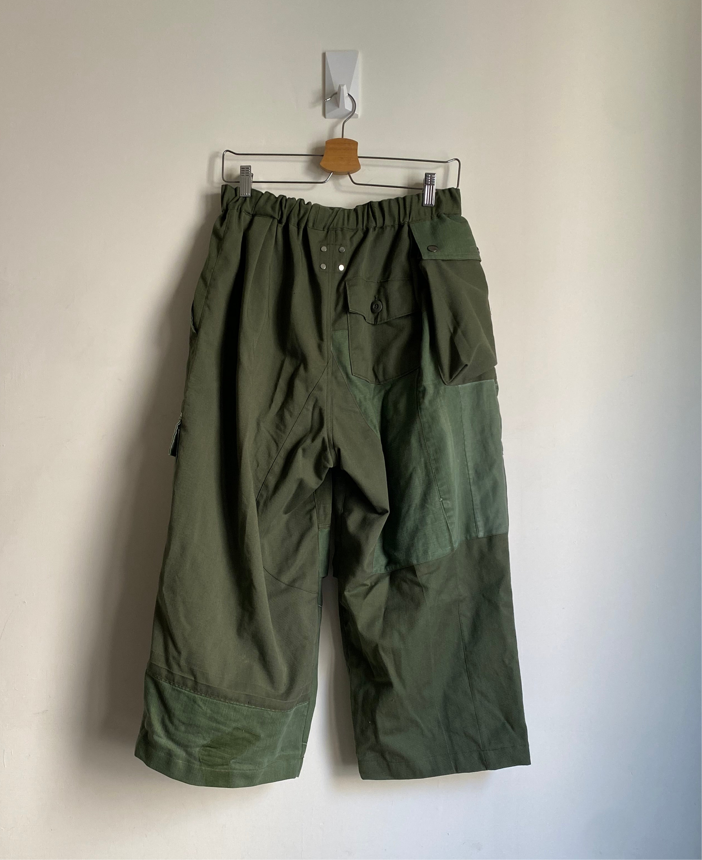 Asymmetrical Crop Cargo Trousers Collaboration with hlvtc