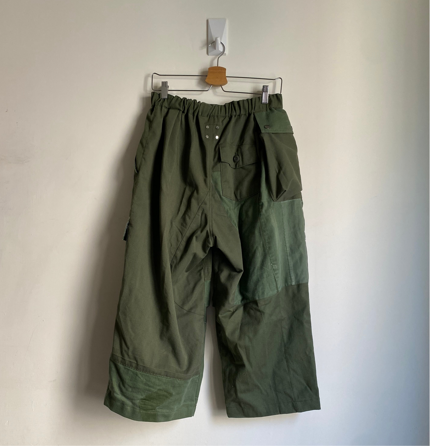 Asymmetrical Crop Cargo Trousers Collaboration with hlvtc