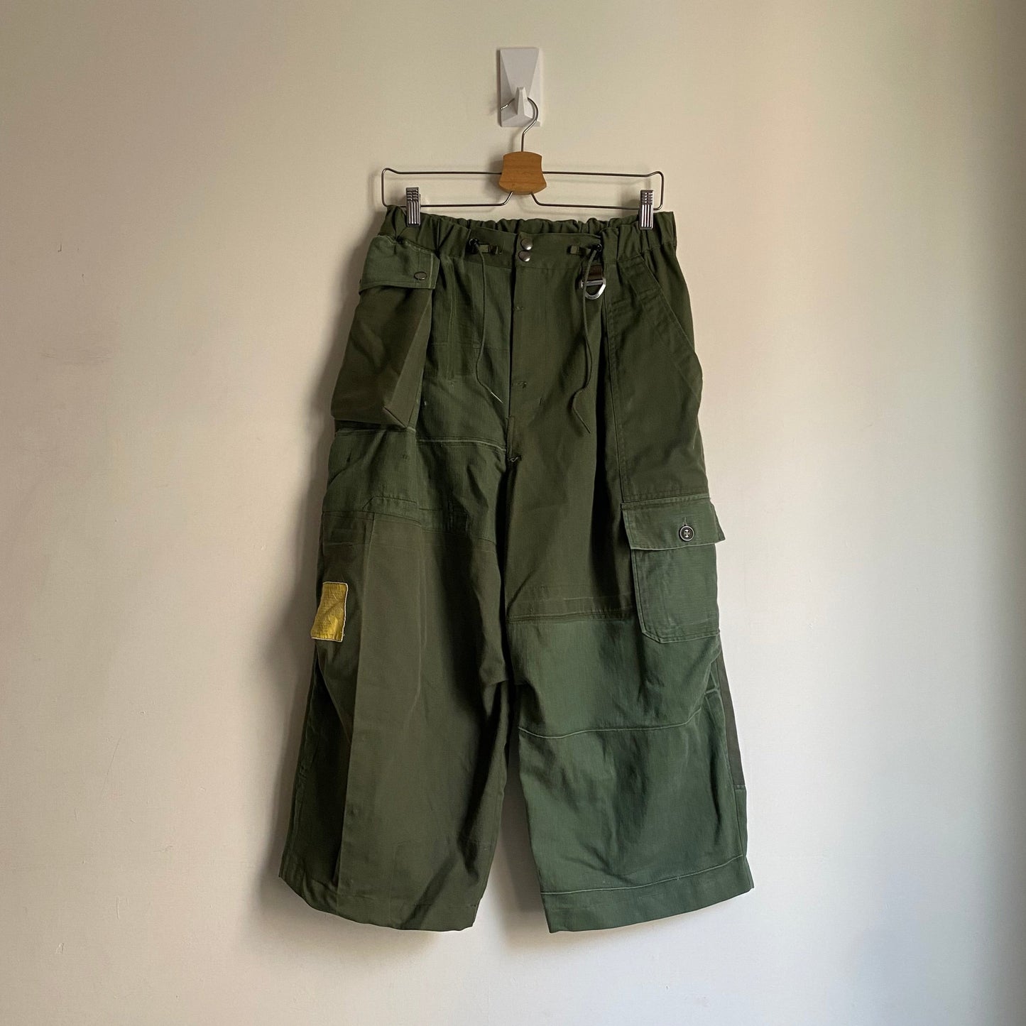 Asymmetrical Crop Cargo Trousers Collaboration with hlvtc