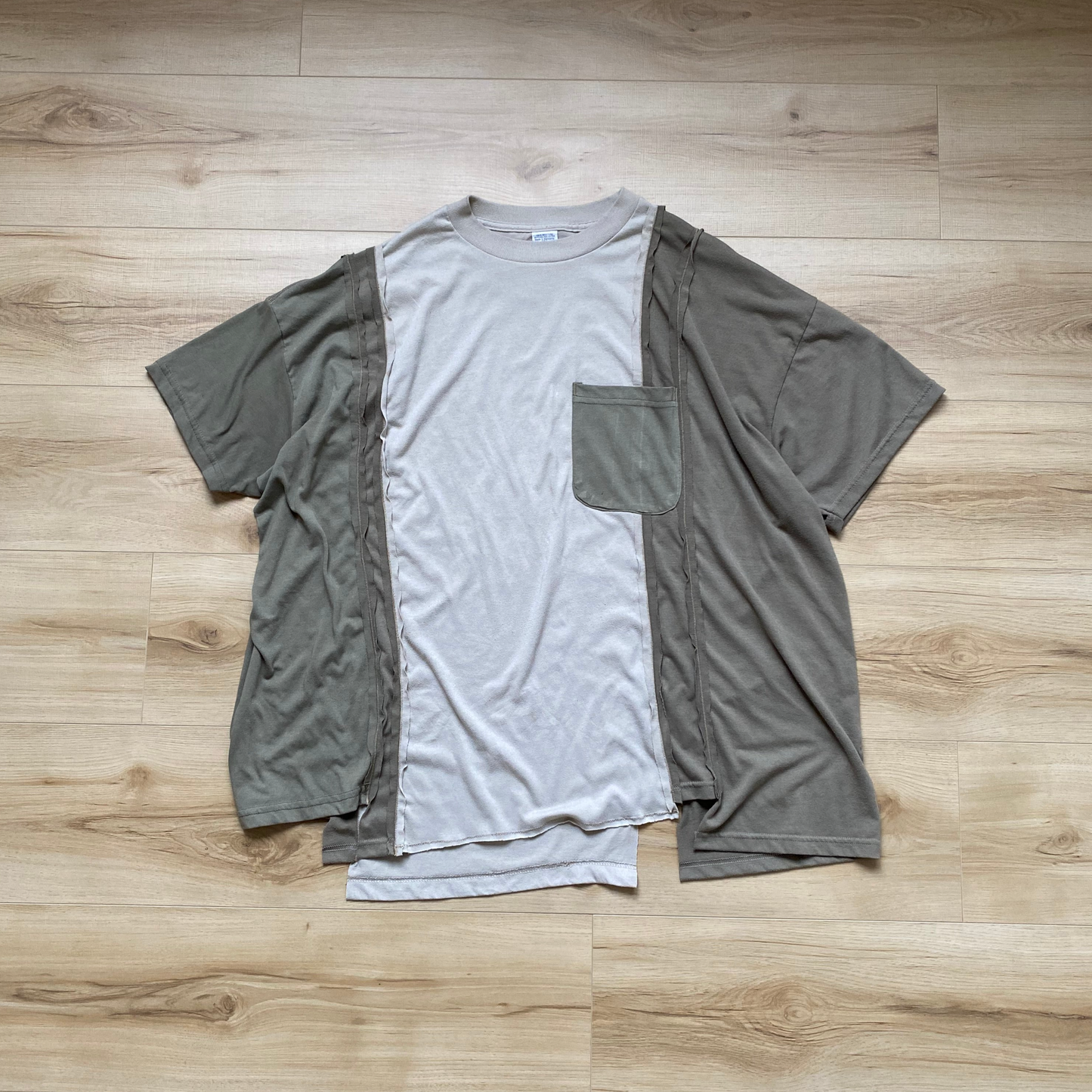 Patchwork Pocket T-shirt (Sand)