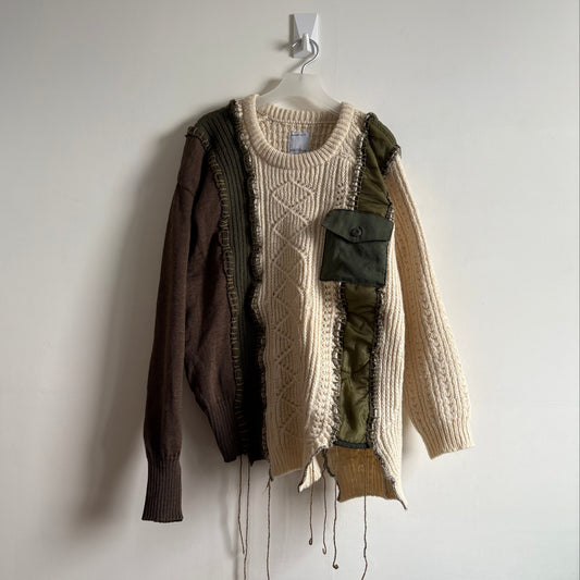 Patchwork Knit Sweater